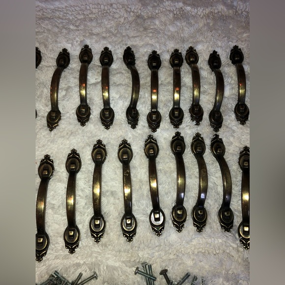 Vintage Amerock cabinet / drawer handle pulls 31 brass 735-1 Patno Amerock - Picture 9 of 15